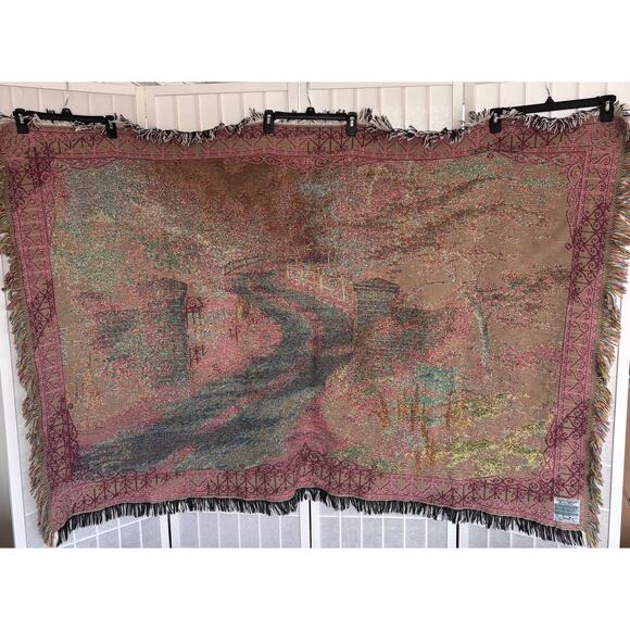 Thomas Kinkade Painter of Light Woven Tapestry Throw Blanket 66x45 Scenic Path - Picture 7 of 9